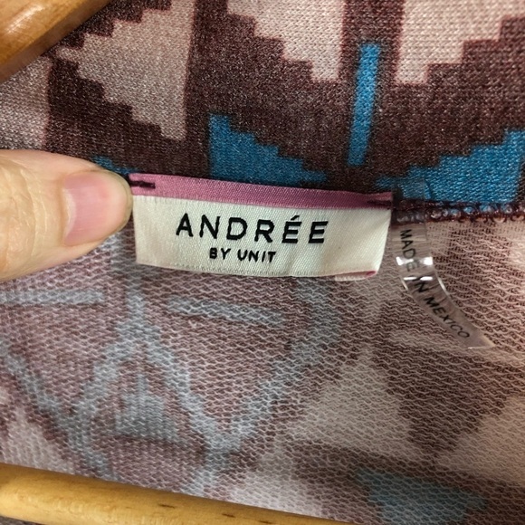 Andre by Unit Cardigan Open Tribal Southwest Aztec Sz M Earthtones Lightweight - Picture 9 of 9